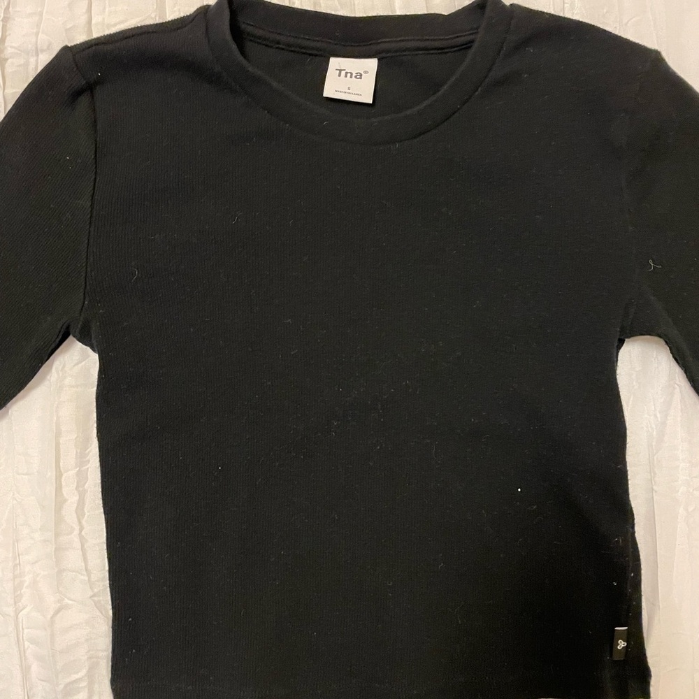 TNA Black Long Sleeve Tee with Crew Neck